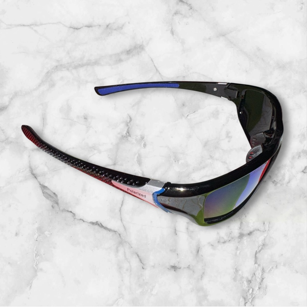 Men’s Polarized Black and Blue Sunglasses NIP - Picture 5 of 6